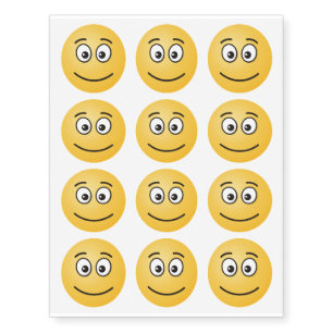 Smiling Face with Open Eyes Temporary Tattoos