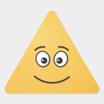 Smiling Face with Open Eyes Triangle Sticker