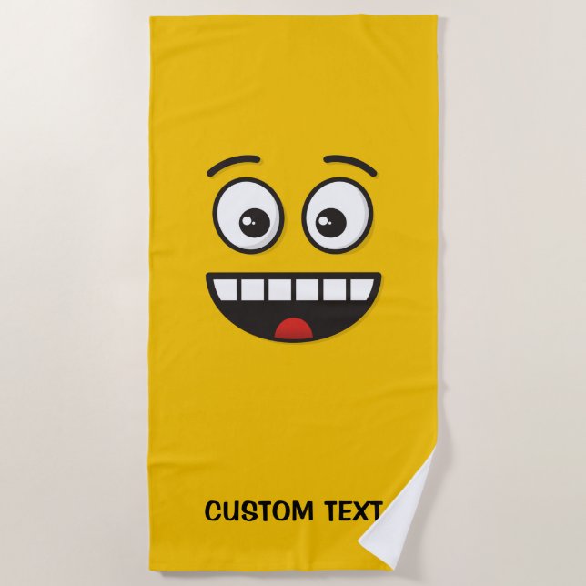 Smiling Face with Open Mouth Beach Towel (Front)