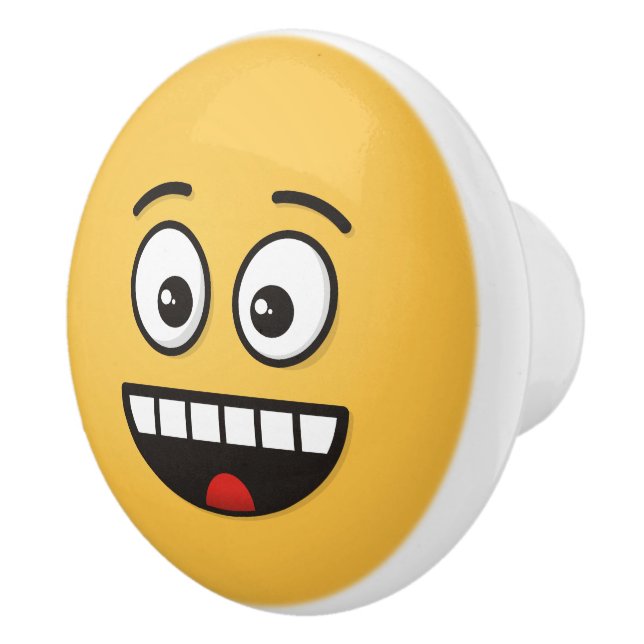 Smiling Face with Open Mouth Ceramic Knob (Right)