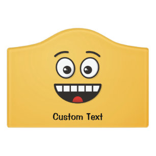 Smiling Face with Open Mouth Door Sign