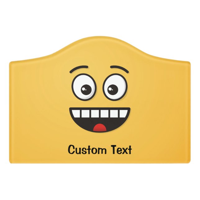 Smiling Face with Open Mouth Door Sign (Small Crest Front)