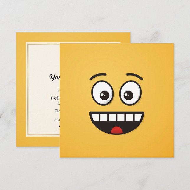 Smiling Face with Open Mouth Invitation (Front/Back)