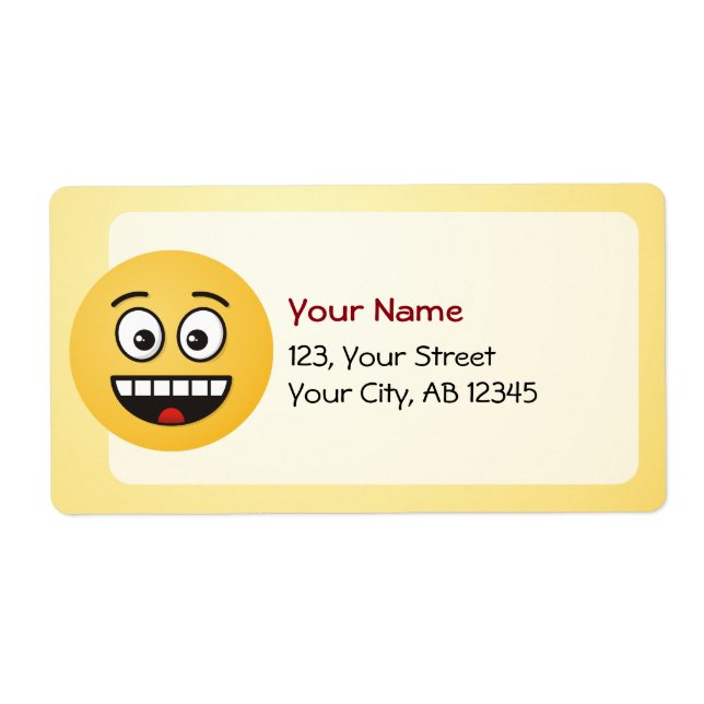 Smiling Face with Open Mouth Label (Front)