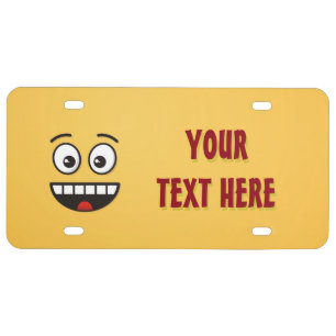 Smiling Face with Open Mouth License Plate