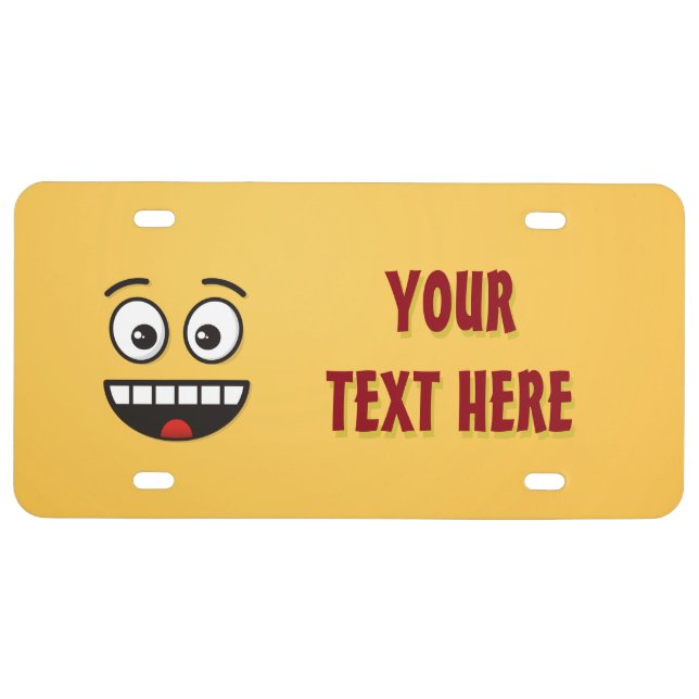 Smiling Face with Open Mouth License Plate (Front)