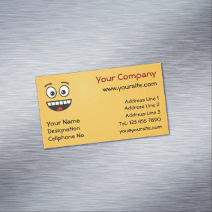 Smiling Face with Open Mouth Magnetic Business Car Business Card Magnet