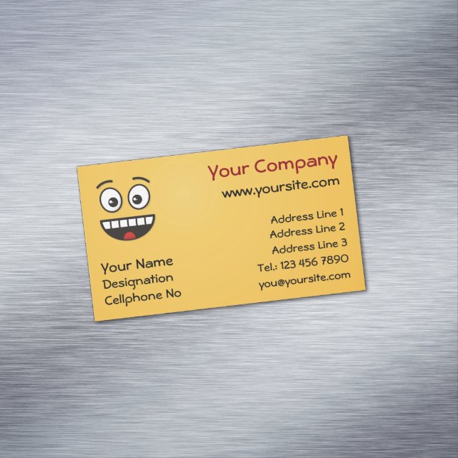 Smiling Face with Open Mouth Magnetic Business Car Card Magnet (In Situ)