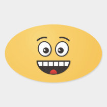 Smiling Face with Open Mouth Oval Sticker