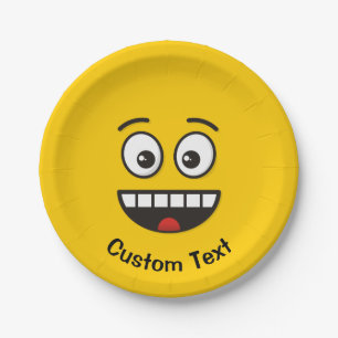 Smiling Face with Open Mouth Paper Plate