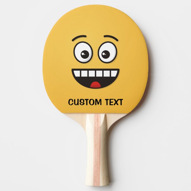 Smiling Face with Open Mouth Ping-Pong Paddle (Front)