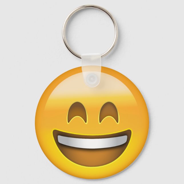 Smiling Face With Open Mouth & Smiling Eyes Emoji Keychain (Front)