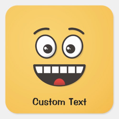 Smiling Face with Open Mouth Square Sticker