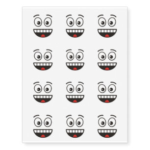 Smiling Face with Open Mouth Temporary Tattoos