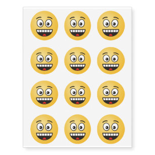 Smiling Face with Open Mouth Temporary Tattoos