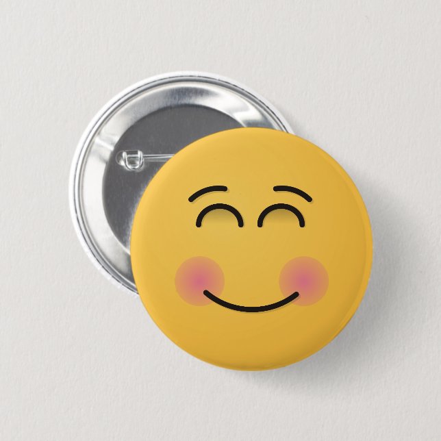 Smiling Face with Smiling Eyes Button (Front & Back)