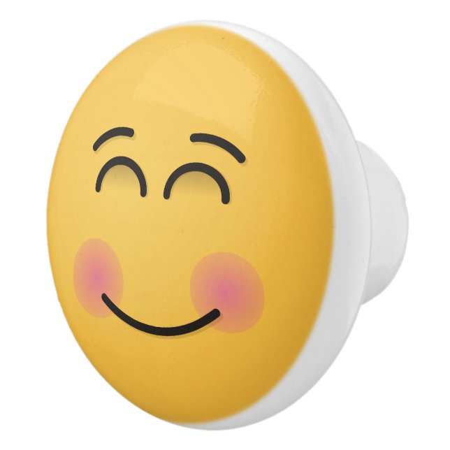 Smiling Face with Smiling Eyes Ceramic Knob (Right)