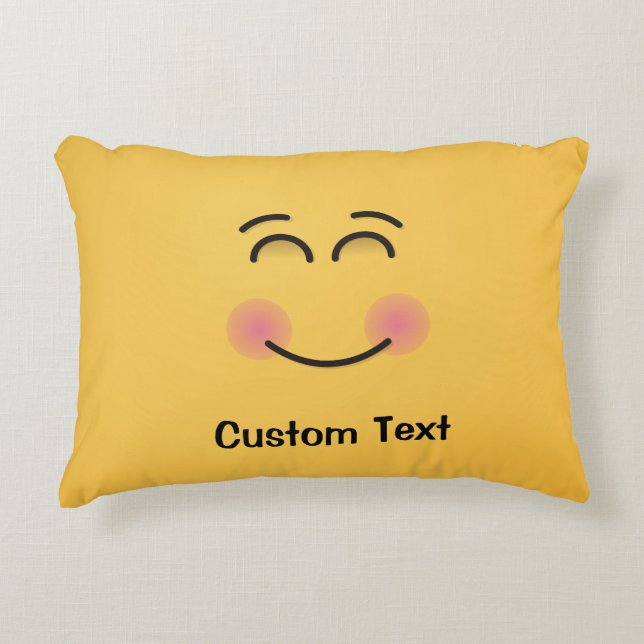 Smiling Face with Smiling Eyes Decorative Pillow (Front)
