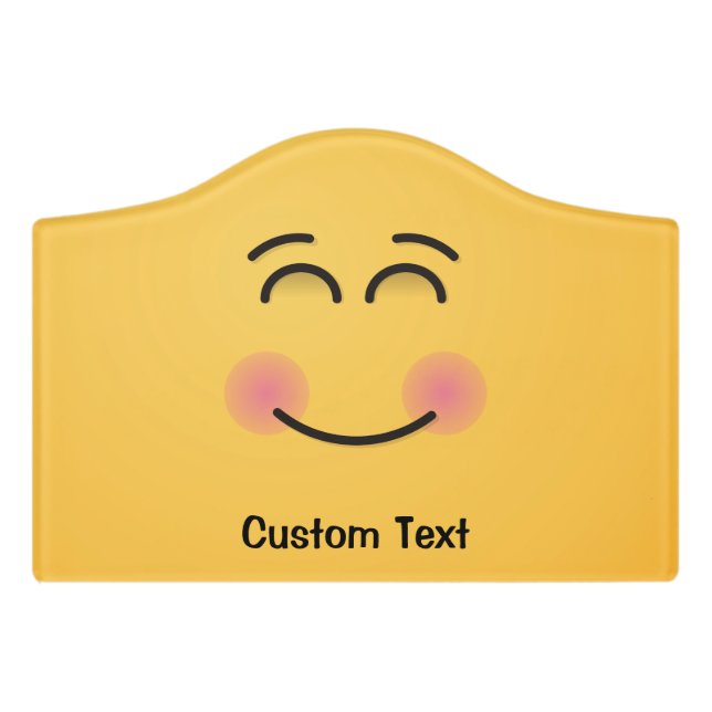 Smiling Face with Smiling Eyes Door Sign (Small Crest Front)