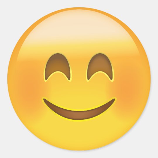 Smiling Face With Smiling Eyes Emoji Classic Round Sticker
