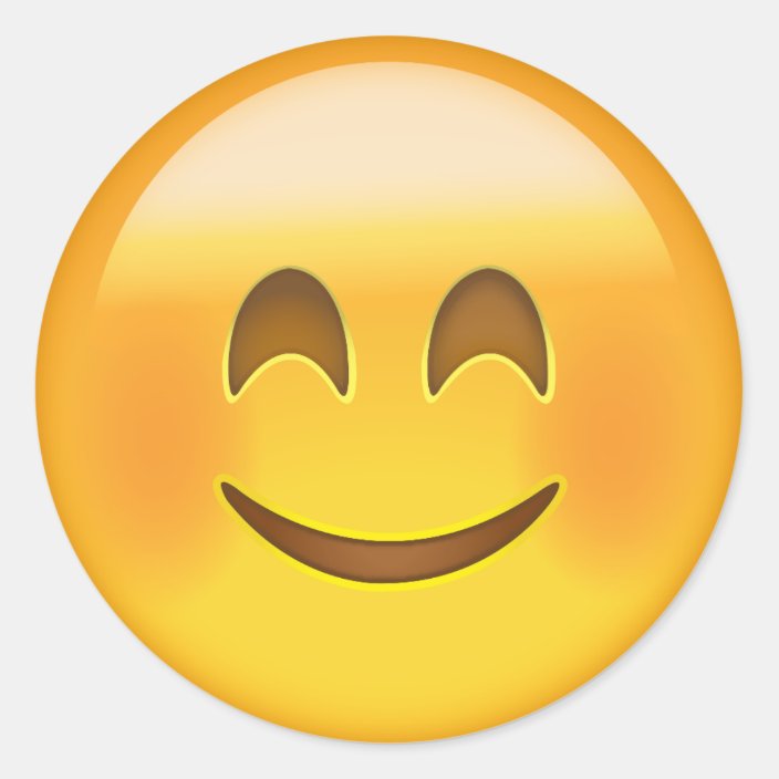 Smiling Face With Smiling Eyes Emoji Classic Round Sticker