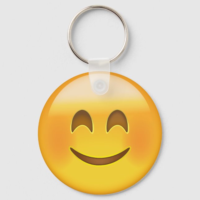 Smiling Face With Smiling Eyes Emoji Keychain (Front)