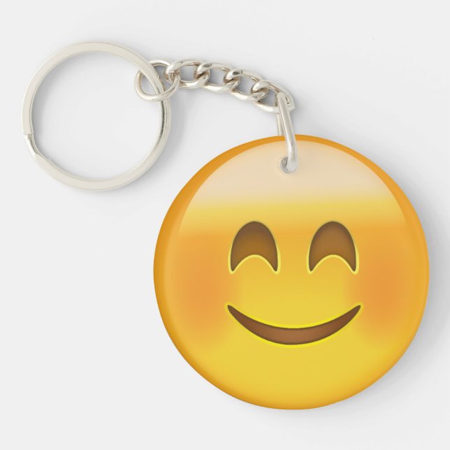 Smiling Face With Smiling Eyes Emoji Keychain (Front)