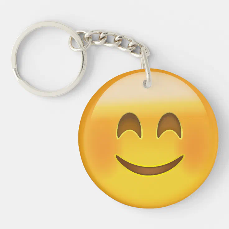 Details about   Smiling Face with Sunglasses Emoji Key chain with Key tag key holder Key ring 