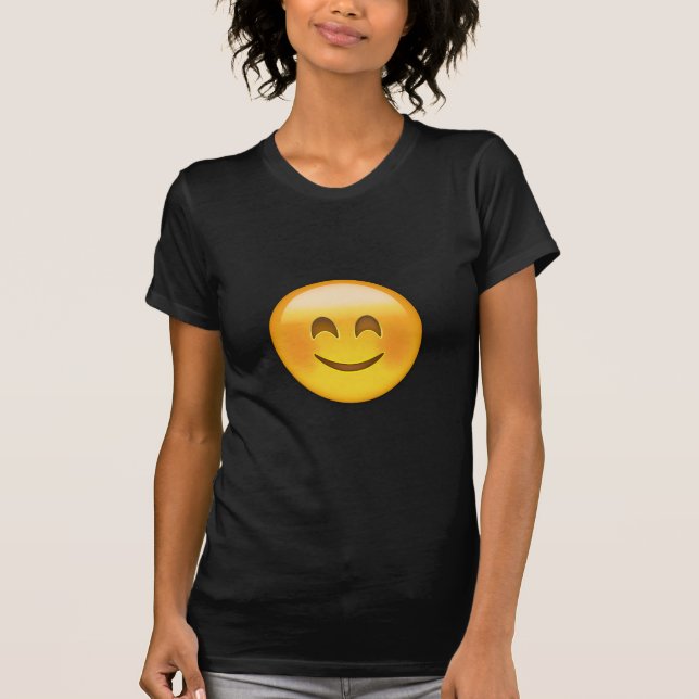 Smiling Face With Smiling Eyes Emoji T-Shirt (Front)