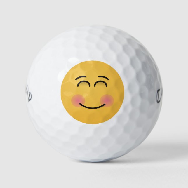 Smiling Face with Smiling Eyes Golf Balls (Front)