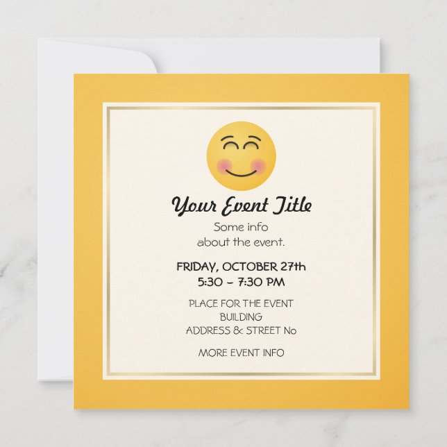 Smiling Face with Smiling Eyes Invitation (Back)