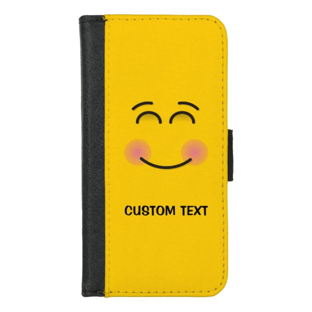 Smiling Face with Smiling Eyes iPhone Wallet Case (Front)