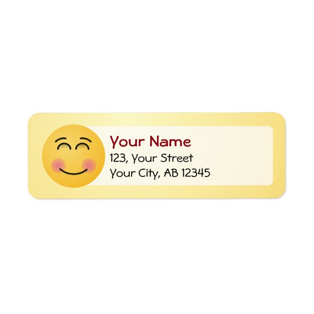 Smiling Face with Smiling Eyes Label (Front)