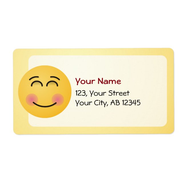 Smiling Face with Smiling Eyes Label (Front)
