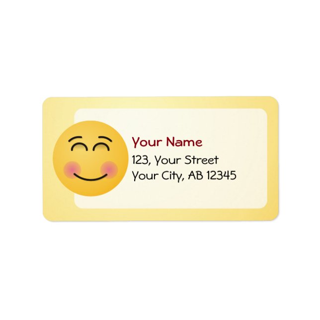 Smiling Face with Smiling Eyes Label (Front)
