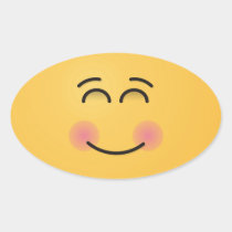 Smiling Face with Smiling Eyes Oval Sticker