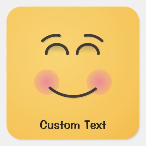 Smiling Face with Smiling Eyes Square Sticker