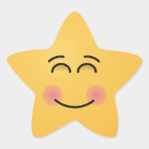 Smiling Face with Smiling Eyes Star Sticker