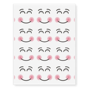 Smiling Face with Smiling Eyes Temporary Tattoos