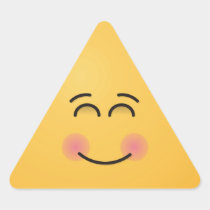 Smiling Face with Smiling Eyes Triangle Sticker