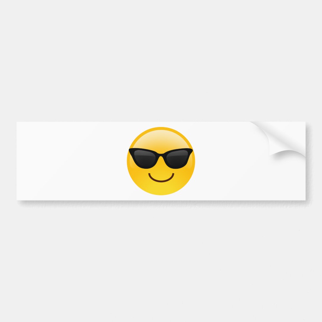 Smiling Face With Sunglasses Cool Emoji Bumper Sticker Zazzle