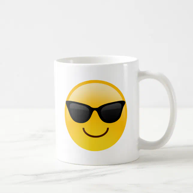 Smiling Face With Sunglasses Cool Emoji Coffee Mug Zazzle