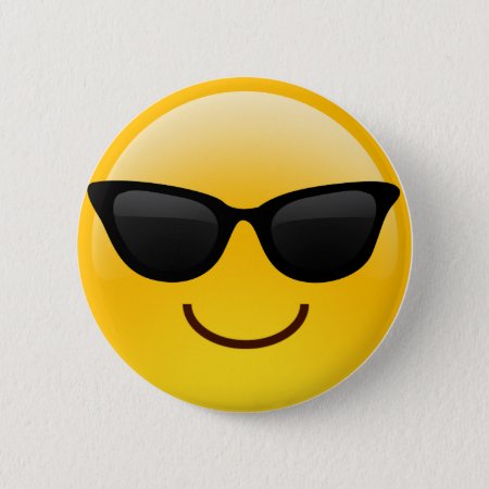 Smiling Face With Sunglasses Cool Emoji Pinback Button
