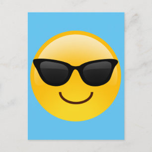 Smiling Face With Sunglasses Cool Emoji Postcard