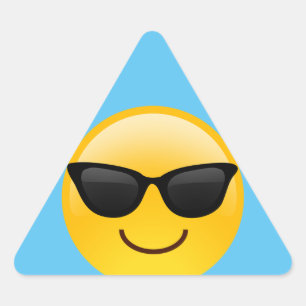 Smiling Face With Sunglasses Cool Emoji Triangle Sticker