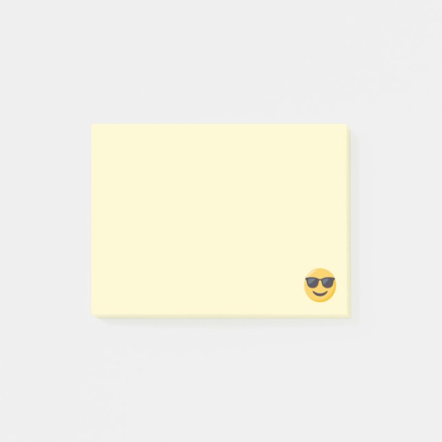Smiling Face with Sunglasses Emoji Post-it Notes (Front)