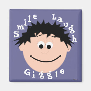 Smiling Faces Boy Dark Hair Magnet
