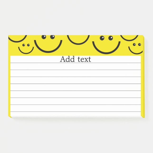 Smiling Faces in Sunshine Yellow Template  Post-it Notes (Front)