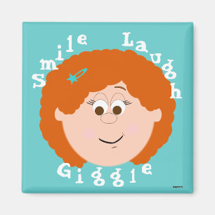 Smiling Faces Red Hair Girl Magnet