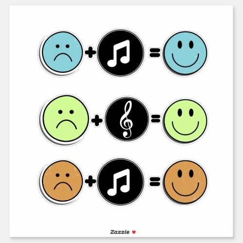 Smiling Faces With Music Sticker